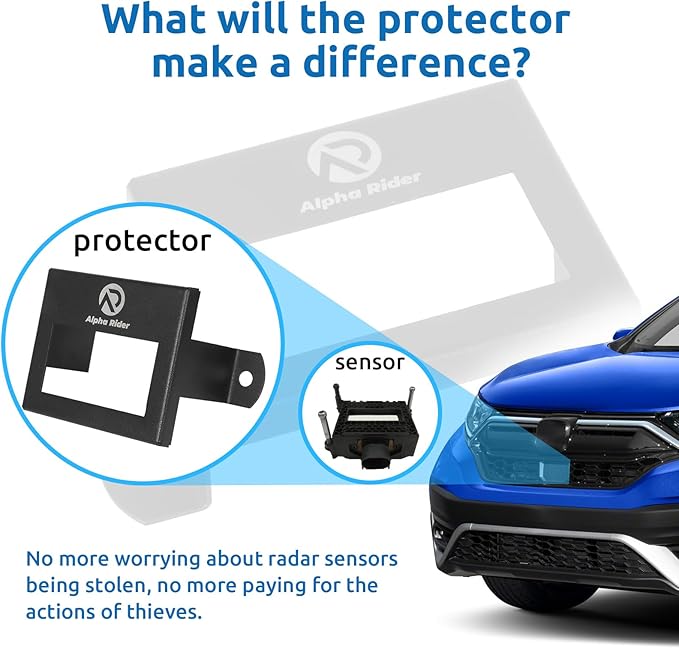 Front Radar Sensor Protector Cover Compaible with Honda CR-V CRV All Models 2017-2022, Vehicle Radar Sensor Protection Cover Accessory for Honda Accessories with Installation Screws, Black