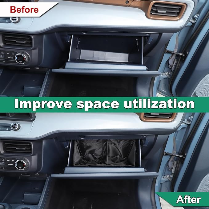Lcojicep Co-Pilot Glove Box Dividers Organize Compatible Compatible with Ford Maverick 2022-2025 Passenger Side Glove Divider Box Storage Bag Compartment Partition Insert Tray Accessories