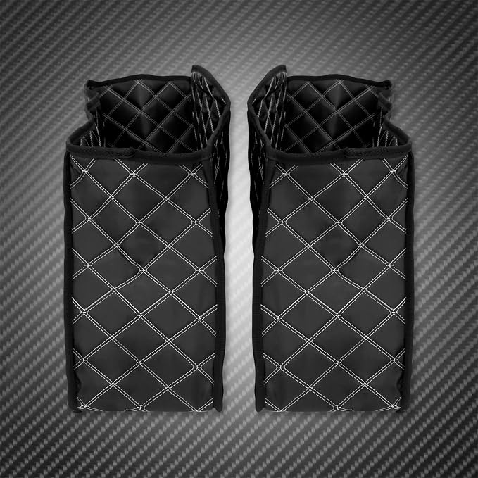 Motorcycle Drop-in Saddlebag Carpet Liners Fits for Harley Touring Models Road King Road Glide Road King Electra Street Ultra Glide Classic 1993-2013 (White Thread)