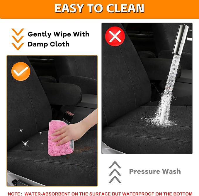 Front Seat Covers Compatible with 1999-2001 Ford F150-F550 Front Captain Chairs with Molded Headrests and Armrests, Heavy Duty Dutch Velvet Fabric