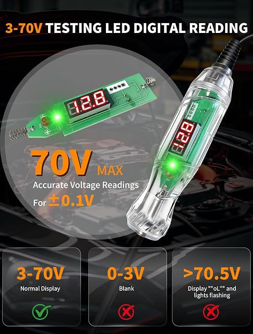 V880 OBD2 Scanner Diagnostic Tool and P40 3-70V Automotive Test Light