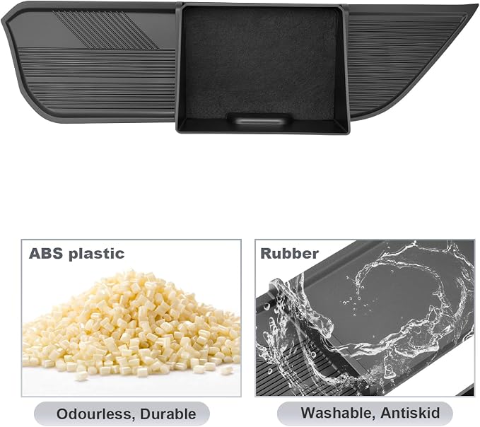 SKTU 2Pcs for 2026 Toyota RAV4 Center Console Organizer for 2026+ Toyota RAV4 (LE/SE/XLE Premium/Woodland/XSE/Limited) Co-Pilot Console Tray & ABS Drawer Storage Box 2026 RAV4 Accessories Rubber Tray