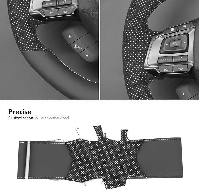 MEWANT Hand Stitch Steering Wheel Cover Wrap for Subaru WRX / WRX STI 2015-2021 - Steering Wheel Accessory
