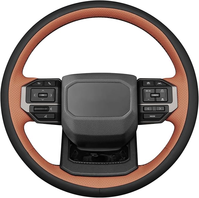 MEWANT Hand Stitch Steering Wheel Cover for Toyota Land Cruiser 2024-2026, Custom Fit DIY Wrap Interior Accessories