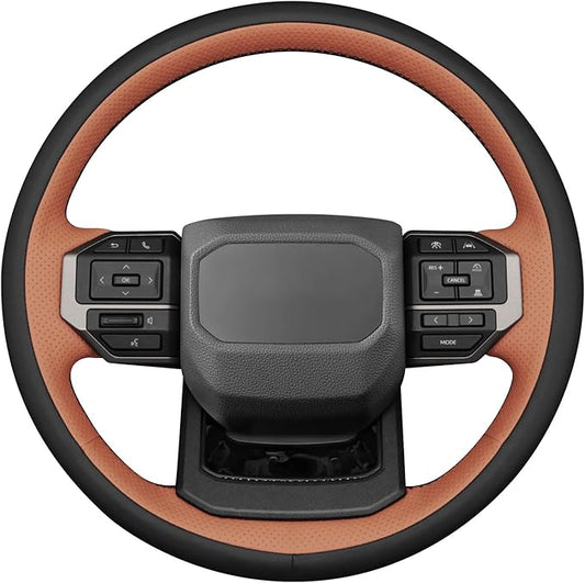 MEWANT Hand Stitch Steering Wheel Cover for Toyota Land Cruiser 2024-2026, Custom Fit DIY Wrap Interior Accessories
