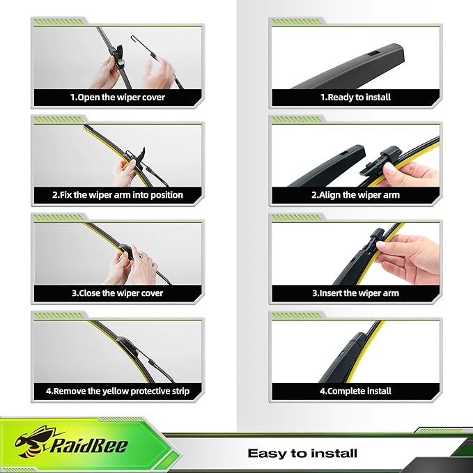 Raidbee® Silicone Windshield Wiper blades 3 pack Replacement for FORD Expedition 2025 2024 2023 2022 2021 2020 2019 2018 All-Season Silicone Windshield Wipers 22" 22" 11"