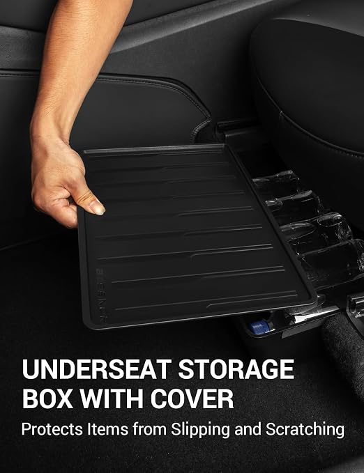 BASENOR Tesla Model Y Trash Can and Tesla Model Y Under Seat Storage Box Organizer