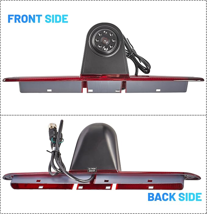 EWAY 3rd Third Brake Light Sprinter Backup Camera for Mercedes Benz Sprinter Volkswagen VW Crafter Vans 2007-2019 Roof Mount Reversing Camera Top Rear Brake Light IR Super Night Vision Rearview Camera