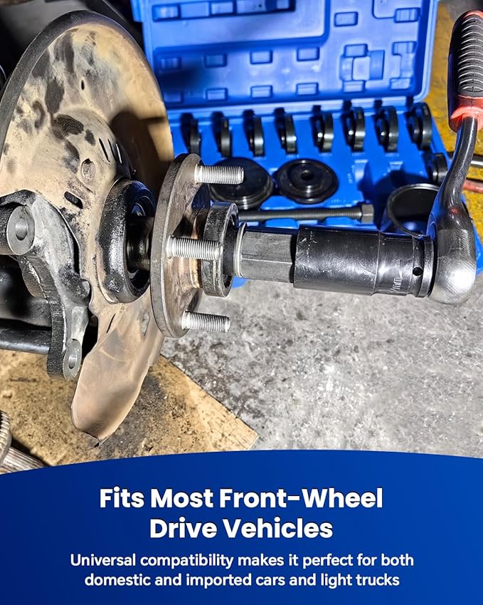 ATPEAM 24pc Wheel Bearing Press Kit, Bearing Removal & Installation Set Universal Bushings