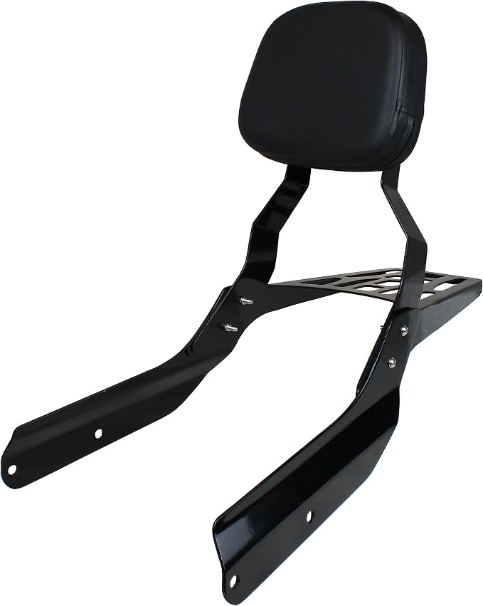 YHMOTO Passenger Sissybar Backrest with Luggage Rack Fits for Honda VTX 1300 1800 N/R/S Models 2002-2008 (Black)