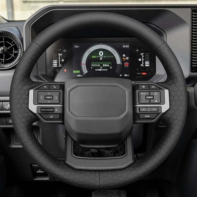 MEWANT Hand Stitch Steering Wheel Cover for Toyota Land Cruiser 2024-2026, Custom Fit DIY Wrap Interior Accessories