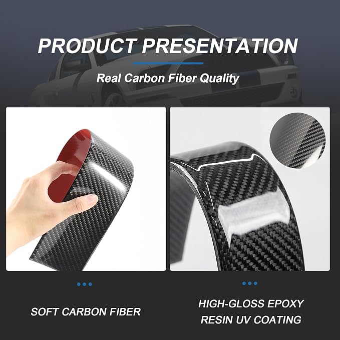 Real Carbon Fiber Dashboard Panel Trim Compatible with Ford Mustang 2005-2009, Interior Decor Sticker Accessories