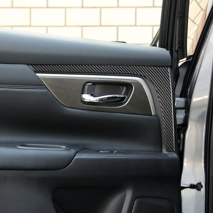 Soft Real Carbon Fiber Compatible with Nissan Altima 2013 2014 2015 2016 2017 2018 Interior Accessories Car Rear Inner Door Guards Vehicle Anti-Scratch Protective Pad