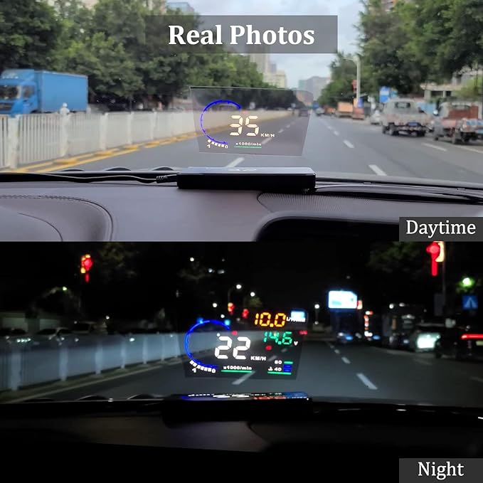 wiiyii Heads Up Display for Cars, Digital Speedometer for Car A8 with OBD Function, 5.5 Inch Large Screen, HUD Speedometer for Car for All Vehicles (OBD2 Speedometer A8)