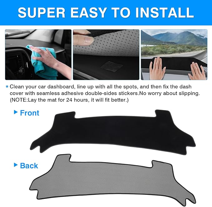 Autorder Dashboard Cover Mat for 2023-2025 2026 Toyota Prius Accessories Dash Cover Upgrade Velvet Dash Mat Sunshade Glare UV Rays Protector