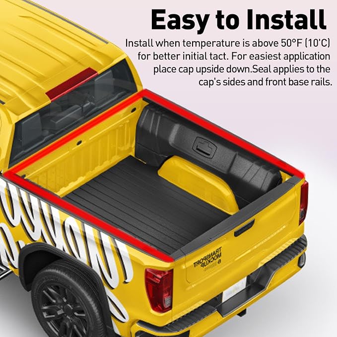 Tonneau Cover Seal, Truck Topper Seal Rubber Weather Stripping with Triple Bulb, Camper Shell Seal Kit Replacement Parts Accessories (24.6Ft)