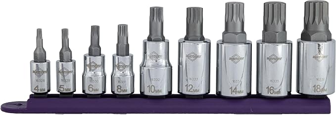 Mayhew Tools 16024 Triple Square Socket Bit Set, Chrome Plated, 9-Piece