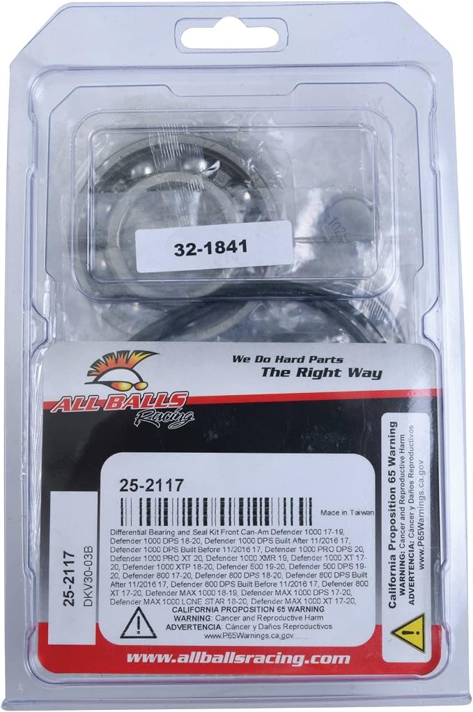 All Balls Racing 25-2117 Differential Bearing and Seal Kit Compatible with/Replacement For Can-Am Defender 1000, Defender 800 2017-2019, Defender 1000 DPS 2018-2019, Defender 1000 XMR 2019