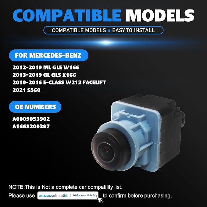 A0009053902 Surround 360 Front Rear View Camera for Mercedes-Benz ML GLE W166 2012-2019 GL GLS X166 2013-2019 E-Class W212 Facelift 2010-2016 S560 2021 Replace A1668200397