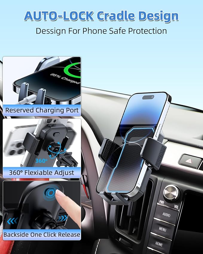 PZK Car Phone Mount for Chevrolet Chevy Trax 2024 2025 Accessories Accessories Custom Air Vent Chevy Car Phone Holder Auto Lock Hands Free 360° Rotation Cell Phone Automobile Phone Cradles