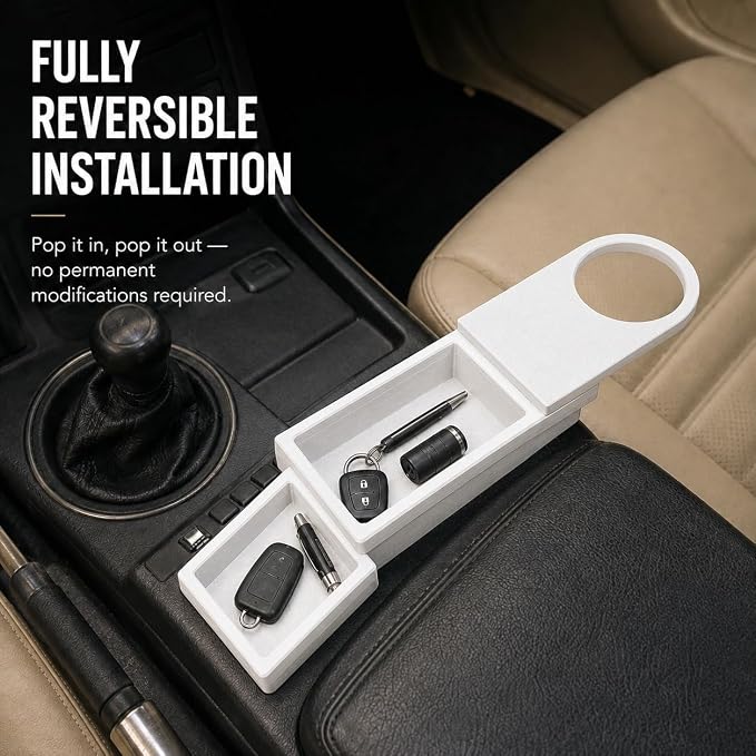 SplashNColor Ashtray Cup Holder for Porsche 924 924S 944 – Center Console Drop-in Insert | No Modification Required | Classic Sports Car Interior Drink Storage Accessory