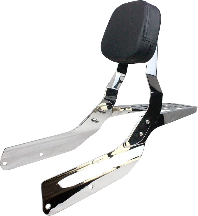 YHMOTO Passenger Sissybar Backrest with Luggage Rack Fits for Honda VTX 1300 1800 N/R/S Models 2002-2008 (Chrome)
