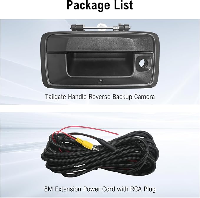 Tailgate Handle Backup Camera Rear View Camera for Silverado Sierra 1500 2014-2018 for Sierra 2500HD 3500HD Canyon 2015-2018 RCA Input Reverse Camera, IP69K Waterproof for Trucks