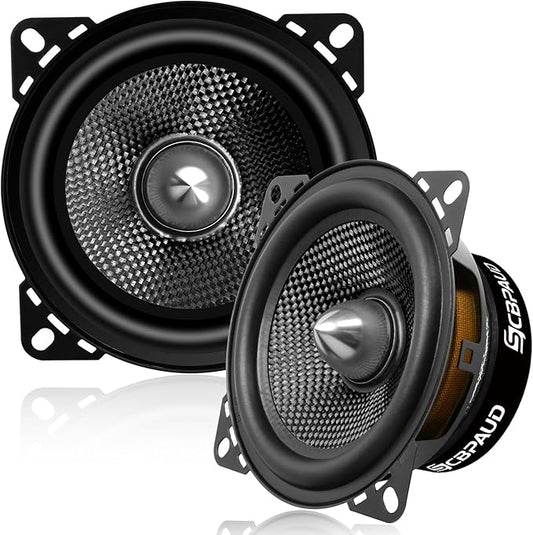 Upgrade 4" Car Speakers 300W Peak Power - High-Performance Carbon Fiber Cone Woofers, Bullet Head Design for Clear Bass & Stereo Sound - Suitable for Cars, Trucks, SUV, Home Theater, DIY(2-Pack)