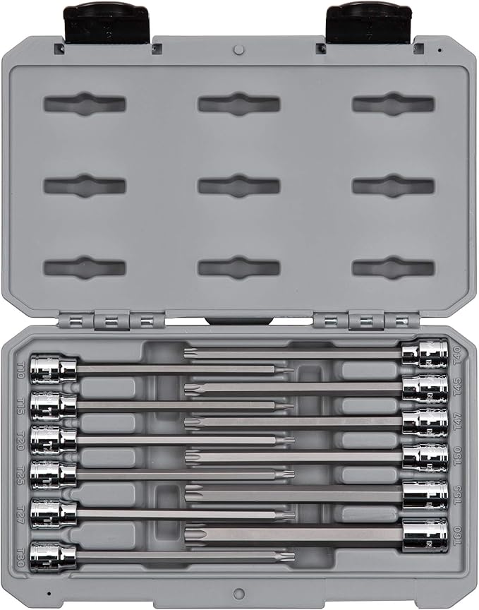 TEKTON 3/8 Inch Drive Long Torx Bit Socket Set, 12-Piece (T10-T60) | SHB91305