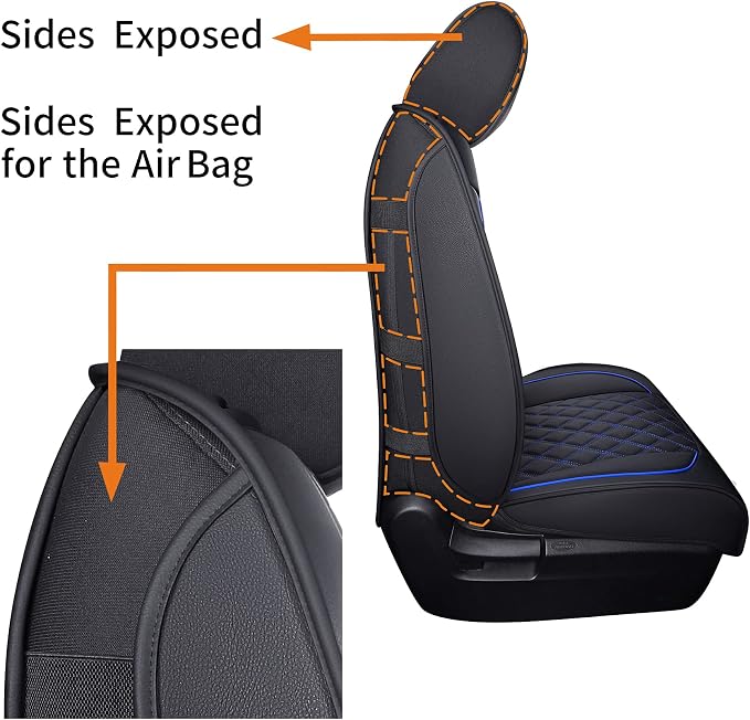 YIERTAI Truck Seat Covers Compatible with 2008-2025 2026 Toyota Tundra Crewmax Double Cab Platinum SR SR5 PRO TRD Limited 1794 Edition Trims Waterproof Leather(5 PCS Full Set/Black-Blue)