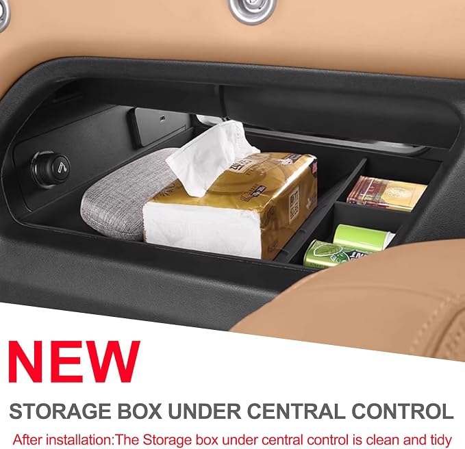 Lower Center Console Organizer Tray Compatible with New 2025-2026 L@nd Rover Defender 90/110/130, Silicone Console Storage Box Insert Secondary Tray for Defender 2025 Accessories