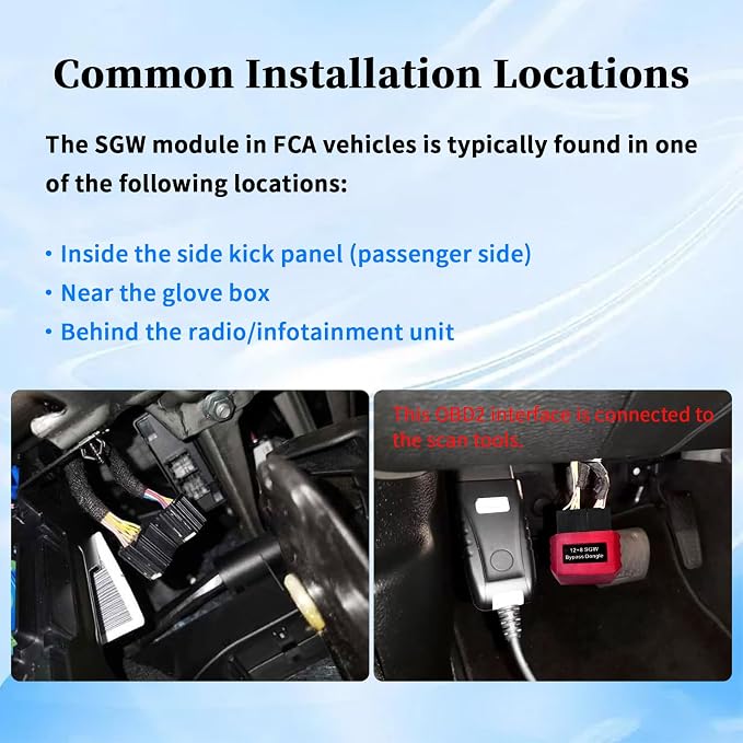 SGW Bypass Dongle 8Pin+12Pin,12 8pin Connector for FCA Security Gateway Module(SGM) Adapter,Compatible for Chrysler for JEEP for Dodge for Fiat/RAM for Alfa Romeo for Maserati for Lancia 2018+Vehicles