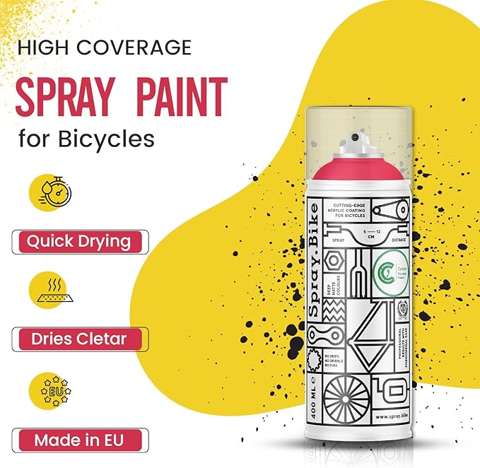 Spray.Bike Spray Paint | Designed Mainly for Bicycles | Multi-Use Acrylic Spray Paint for Metal, Plastic | High Coverage Bike Paint, 400ml