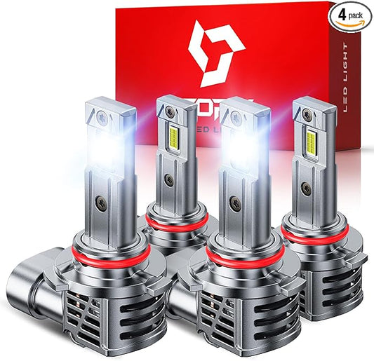 TOPIK 9005 9006 LED Light Bulbs Combo,[Upgraded-Gen] 80,000LM 900% Super Brighter, HB3 HB4 Light Bulbs, Plug N Play, 20+ Years Long Lifespan, No Flicker, 99% Canbus Ready, Pack of 4