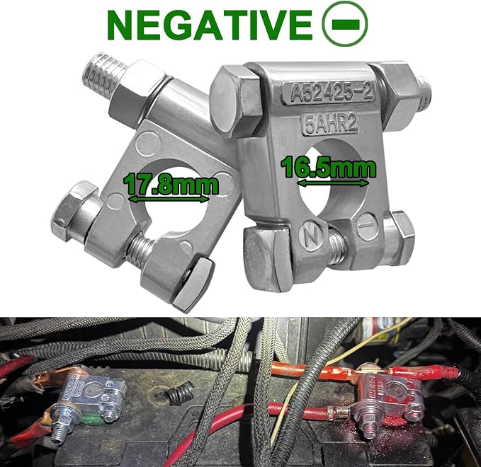 Military Spec Battery Terminals,Heavy Duty Battery Terminal,Battery Post Terminals for Marine Car Boat RV and Vehicles 2 Pcs