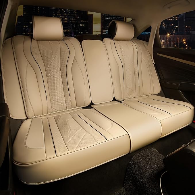 Touring Series Leatherette Full Set Seat Covers Universal for Cars Trucks SUV, Beige, CA-SC-Touring-Full-BE