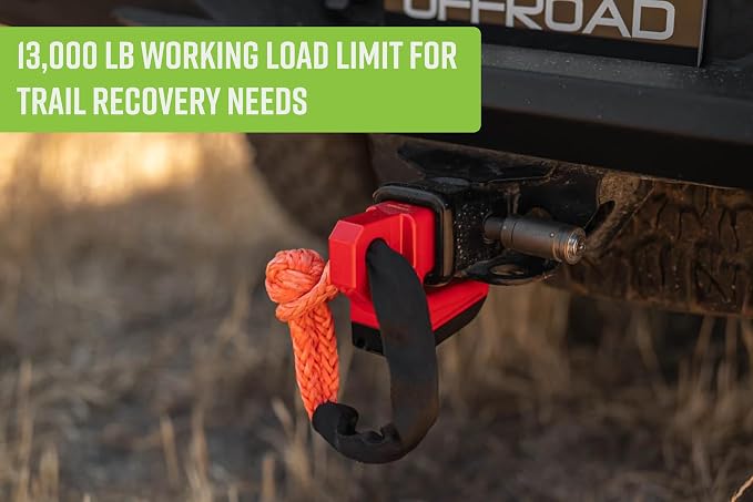 DV8 Offroad Xtract Hitch Skid Plate | Hitch Mounted Rear Skid Plate | 1" Thick Mount for 3/4" D-Ring | Designed to Mount to 2" Receiver with a 5/8" Pin | 13,000 lb Working Load Limit (Red)