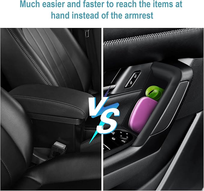 CDEFG 4Pcs for 2025 2026 Mazda CX-50 Center Console Door Handle Pockets | Trash Can Storage Box for 2023 2024 2025 2026 Mazda CX50 Accessories 4-Doors Trash Bin Storage Case TPE Material