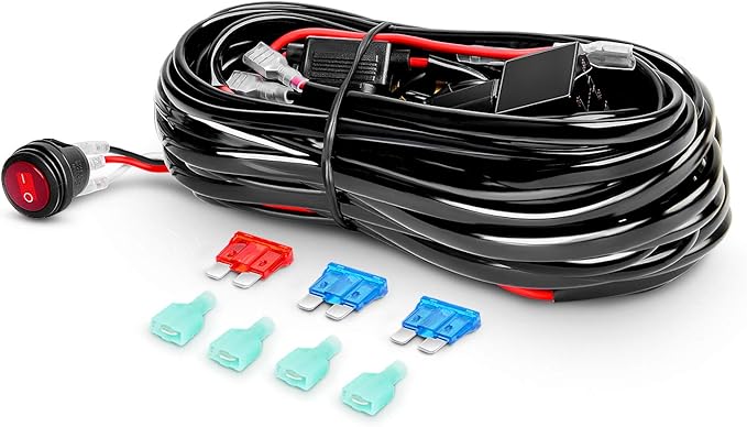 Nilight 2PC 4Inch Yellow Led Pods Triple Row 60W Flood Spot Combo Driving Fog Lights with 16AWG Switch Wiring Harness Kit-2 Leads for Offroad Pickup Trucks ATV UTV SUV, 2 Years Warranty