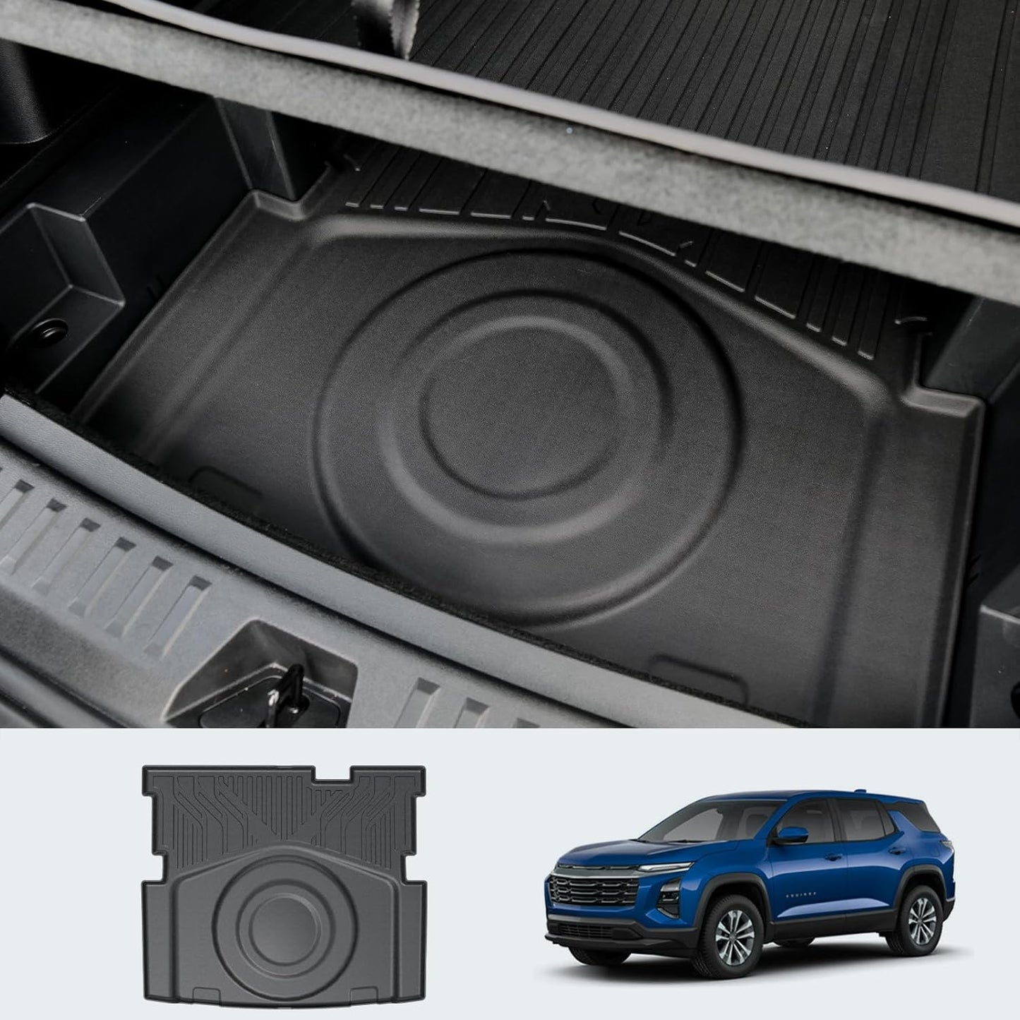 Under Cargo Mat for 2025 Chevy Equinox Fuel (Non EV), All Weather TPE 2nd Layer Trunk Mat for Chevrolet Equinox Accessories