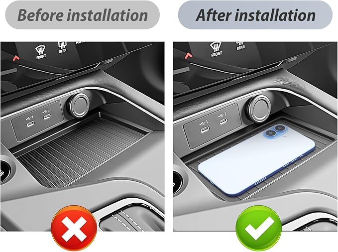SKTU for 2026+ Nissan Sentra Wireless Charging Mat 2026+ Nissan Sentra (S/SV/SR/SL) Center Console Non-Slip Pad 2026 Sentra Accessories 2026 Sentra Rubber Console Mat-Durable
