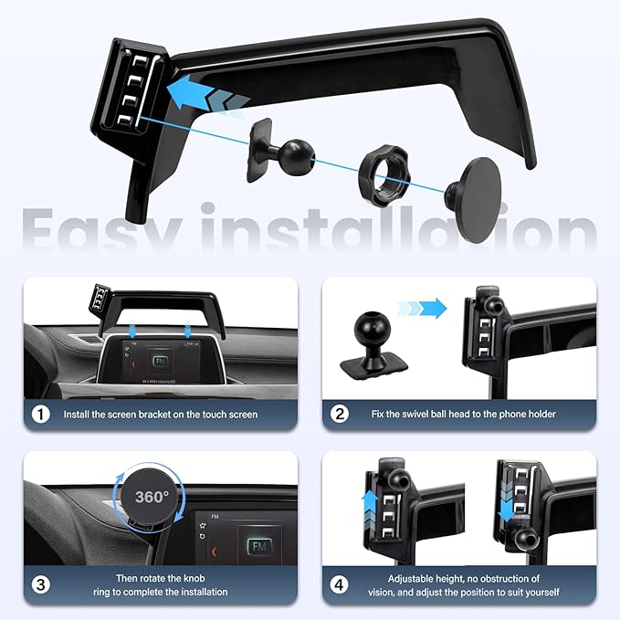 Magnetic Car Phone Holder-Compatible with BMW X1 X2 2016-2019 Accessories 6.5 inch Touchscreen Fixed Clip,360°Rotation Magnetic Phones Stand Compatible with MagSafe (not fit 8.8 inch)