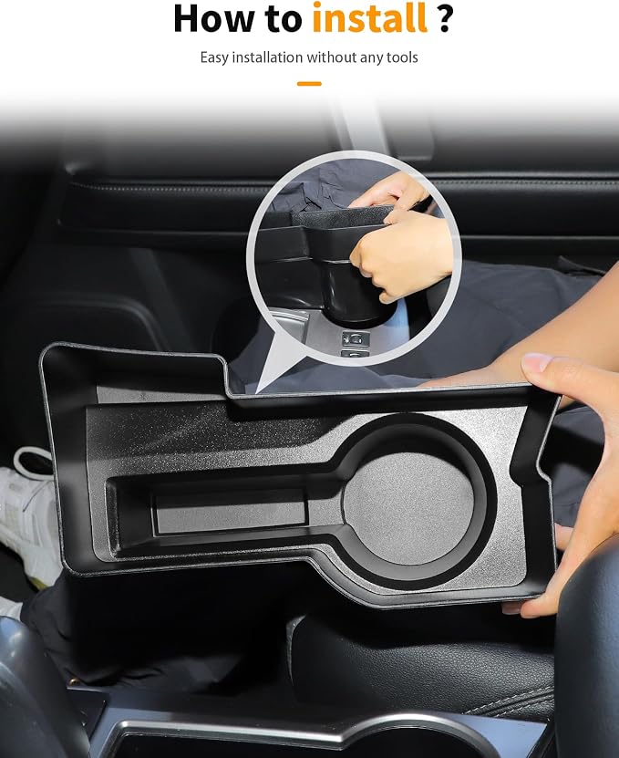 Hoolcar 4Runner Gear Shift Organizer Tray Compatible with Toyota 4Runner 2010-2019 2020 2021 2022 2023 Center Console Organizer Storage Box Side Tray Interior Accessories, Black
