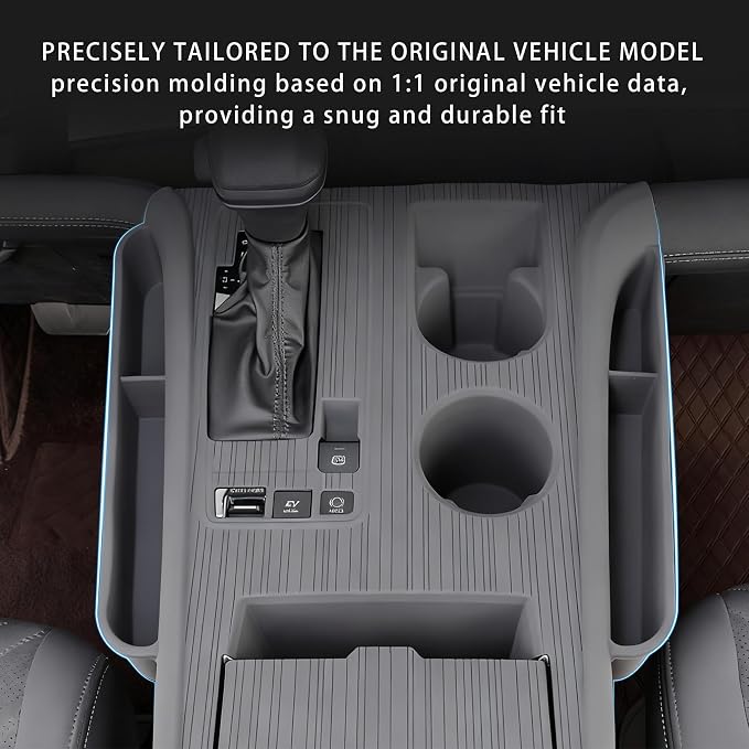 Center Console Cover Organizer Tray for Sienna 2021-2025 2026 Central Control Silicone Gear Shift Panel Trim Cover Interior Storage Box for Sienna Accessories