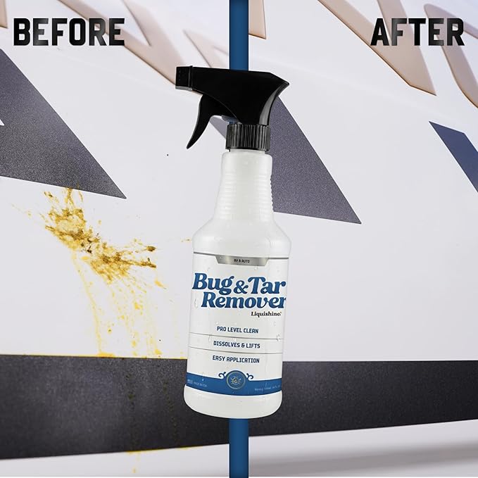 Bug & Tar Remover RV Cleaner, Removes Bugs, Tar & Road Grime, Exterior Spray for Windshield, Front Cap & Headlights, Safe for Fiberglass and Painted Surfaces, 16 Fl Oz