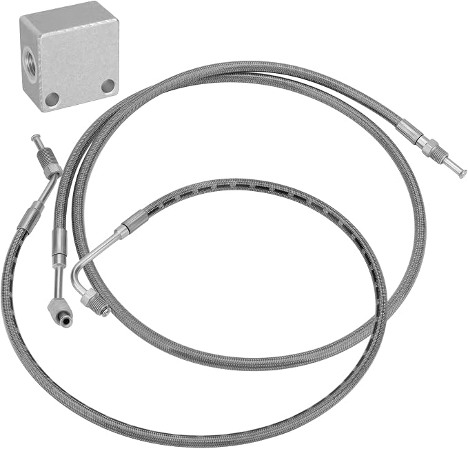 M MATI Rear Brake Hose Lines & Fitting Cross for Polaris Ranger T-M 650 2004 Ranger 500 6x6 2000-2004 Ranger 500 4x4 2001-2004 Ranger 425 2x4 2001-2004 1910493 1910494 7052293