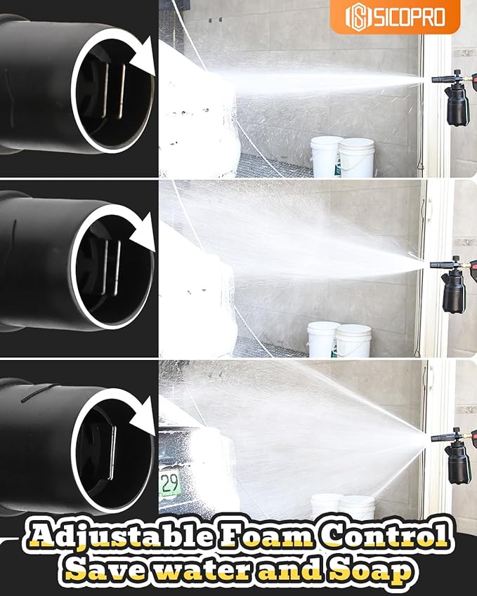 Foam Cannon for Pressure Washer, Car Wash Foam Gun Kit, Convenient Addition of Soap Solution, Tool Daily Foam Cannon with 1/4 Inch Quick Connector, Car Foam Sprayer