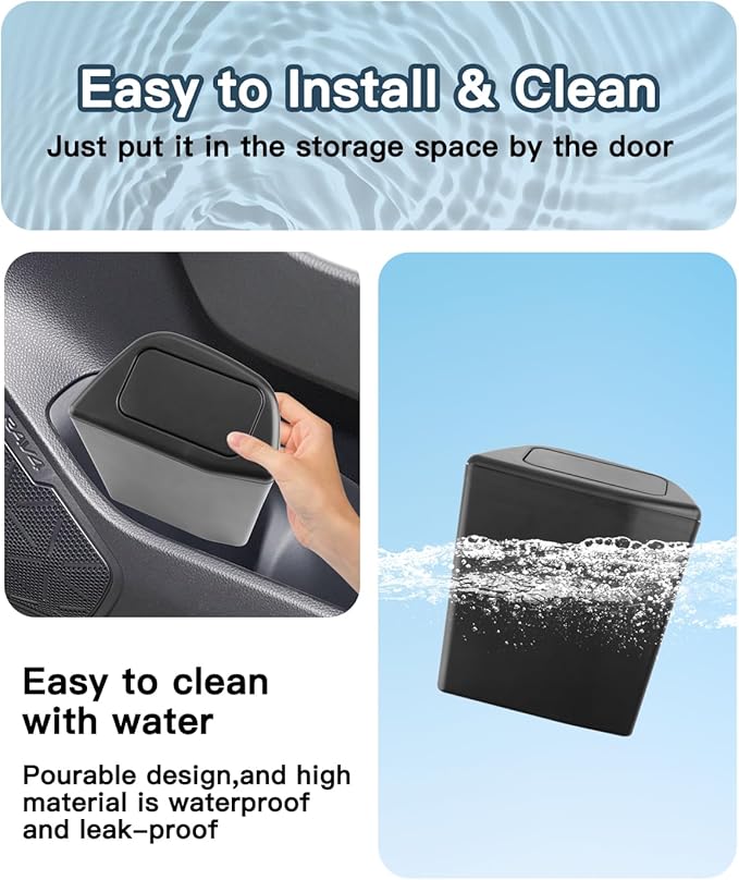 2026 RAV4 Trash Can for 2026 Toyota RAV4 Hybrid Accessories Trash Bin with Lid for Storage Toyota RAV4 Accessories Plastic Garbage Can Compatible with 2019-2023 2024 2025 2026 Toyota RAV4 all trim
