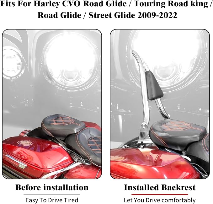 2009-2025 Sissy Bar Backrest, Detachable Passenger Backetst Sissy Bar Fit for Harley Touring Street Glide Road Glide Road King Electra Glide Chrome