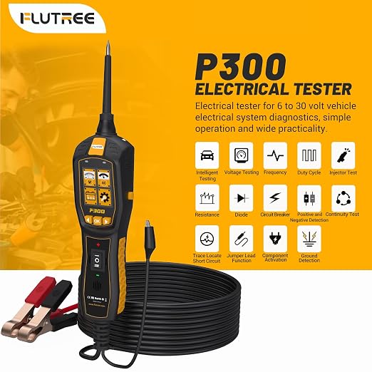 P300 6-30V Automotive Circuit Tracer & Circuit Breaker Finder Tool with 40FT Cord, User-Friendly Relay Tester & Car Battery Tester, Electrical Diagnostic Tool for Cars, Trucks and Motorcycles